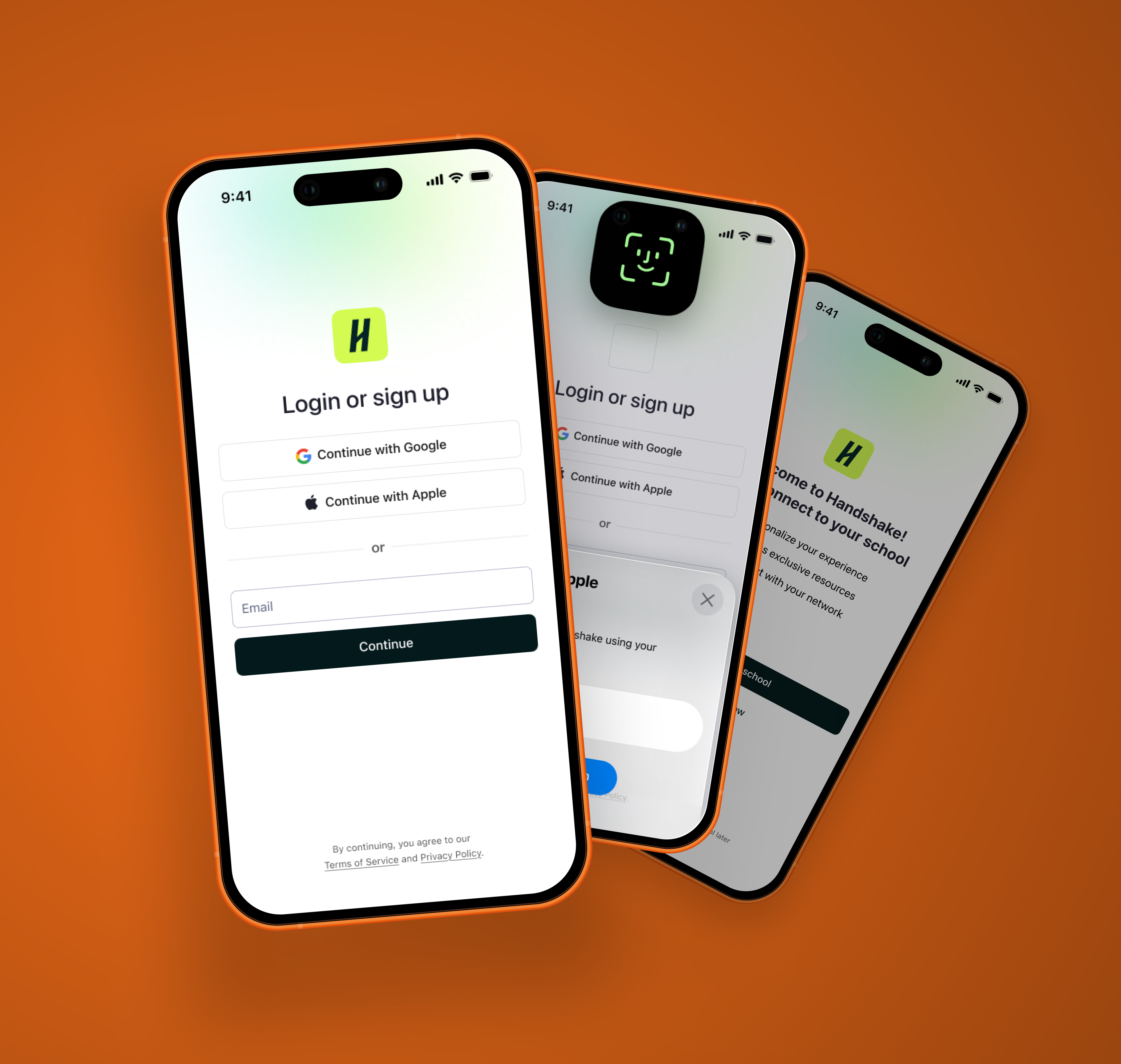 Handshake Login and Signup